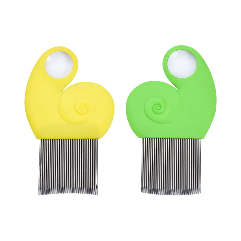 Snail fine-toothed anti-slip magnifying glass lice comb